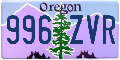 OR license plate 996ZVR