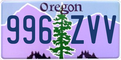 OR license plate 996ZVV