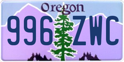 OR license plate 996ZWC