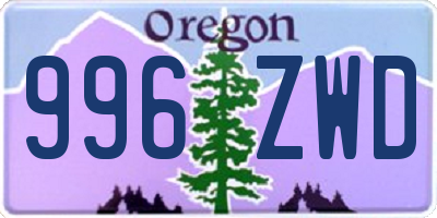 OR license plate 996ZWD