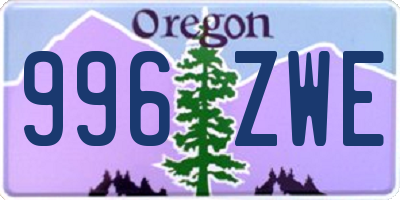 OR license plate 996ZWE