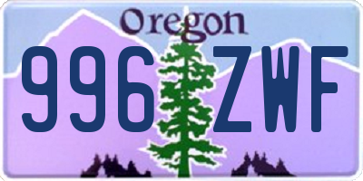 OR license plate 996ZWF
