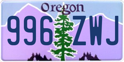 OR license plate 996ZWJ