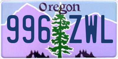 OR license plate 996ZWL