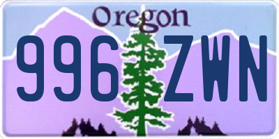 OR license plate 996ZWN