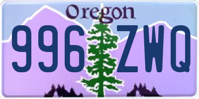 OR license plate 996ZWQ