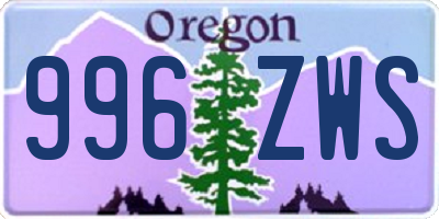 OR license plate 996ZWS