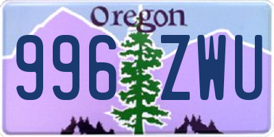 OR license plate 996ZWU