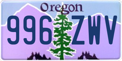 OR license plate 996ZWV