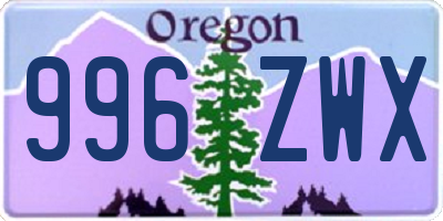 OR license plate 996ZWX