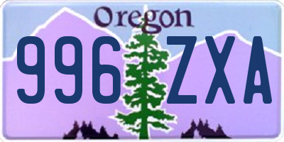 OR license plate 996ZXA