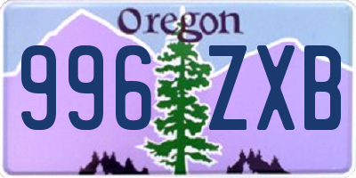 OR license plate 996ZXB