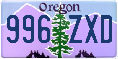 OR license plate 996ZXD