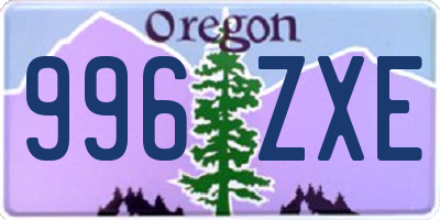OR license plate 996ZXE