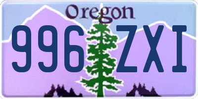 OR license plate 996ZXI