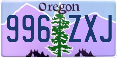 OR license plate 996ZXJ
