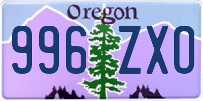 OR license plate 996ZXO