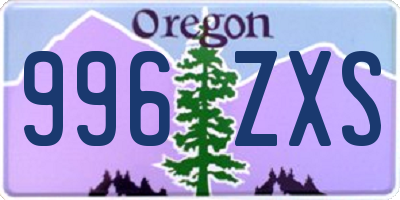 OR license plate 996ZXS