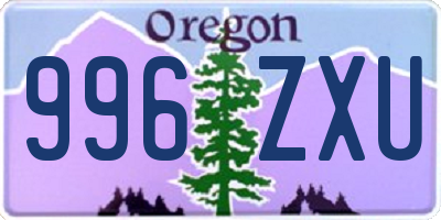 OR license plate 996ZXU