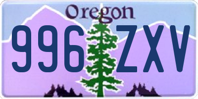 OR license plate 996ZXV