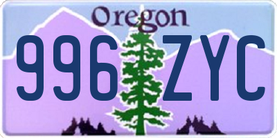 OR license plate 996ZYC