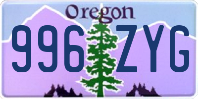 OR license plate 996ZYG