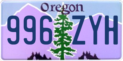 OR license plate 996ZYH