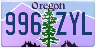 OR license plate 996ZYL