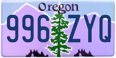 OR license plate 996ZYQ