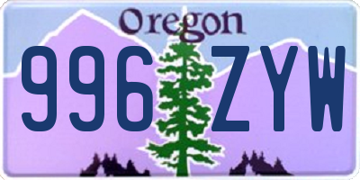 OR license plate 996ZYW