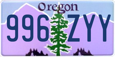 OR license plate 996ZYY