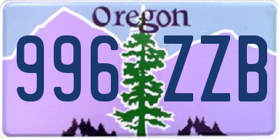 OR license plate 996ZZB
