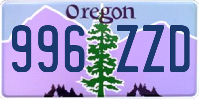 OR license plate 996ZZD