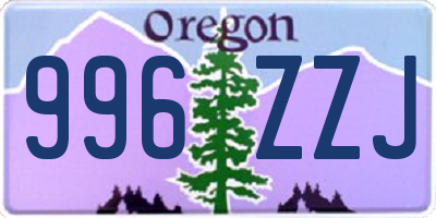 OR license plate 996ZZJ