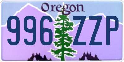 OR license plate 996ZZP