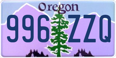 OR license plate 996ZZQ