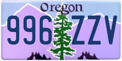 OR license plate 996ZZV