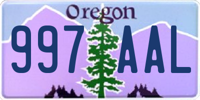 OR license plate 997AAL