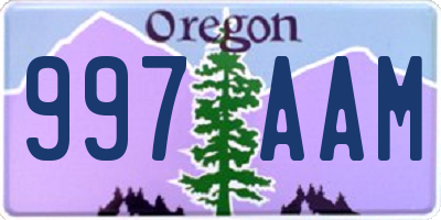 OR license plate 997AAM