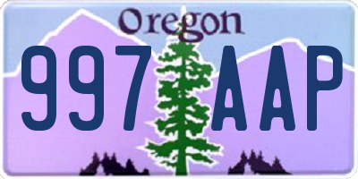 OR license plate 997AAP