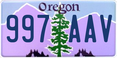 OR license plate 997AAV