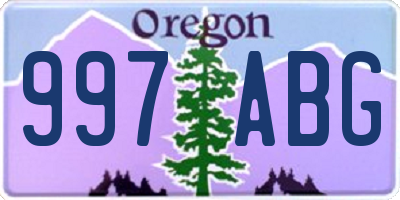 OR license plate 997ABG