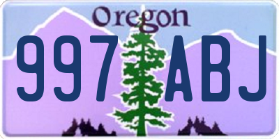 OR license plate 997ABJ