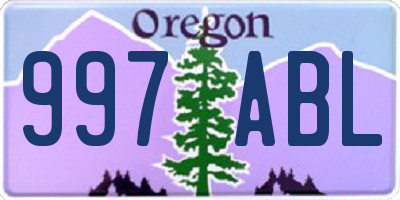 OR license plate 997ABL