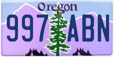OR license plate 997ABN