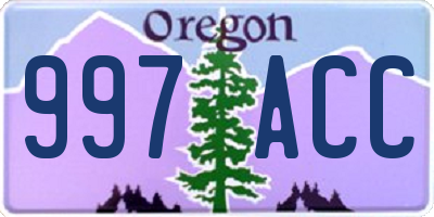 OR license plate 997ACC