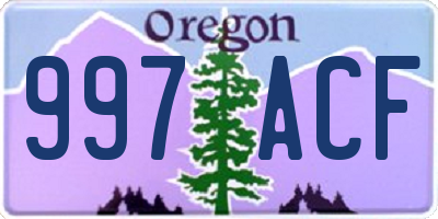 OR license plate 997ACF