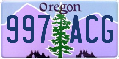 OR license plate 997ACG