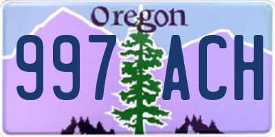 OR license plate 997ACH