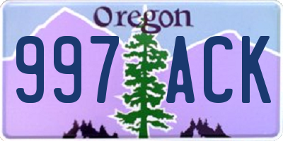 OR license plate 997ACK